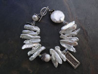 Image of White Biwa Pearl Bracelet