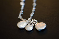 Image of Coin Pearl Charm Necklace