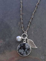 Image of Snowflake Obsidian Charm Cluster
