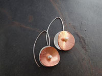 Image of Copper and Silver Discs Earrings