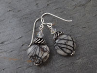 Image of Black Water Jasper Earrings