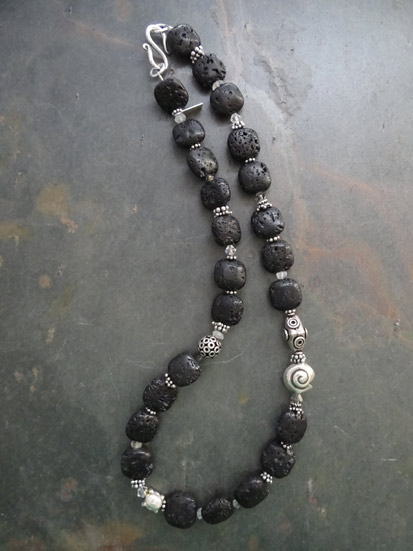 Image of Square Lava Stone Iane Necklace